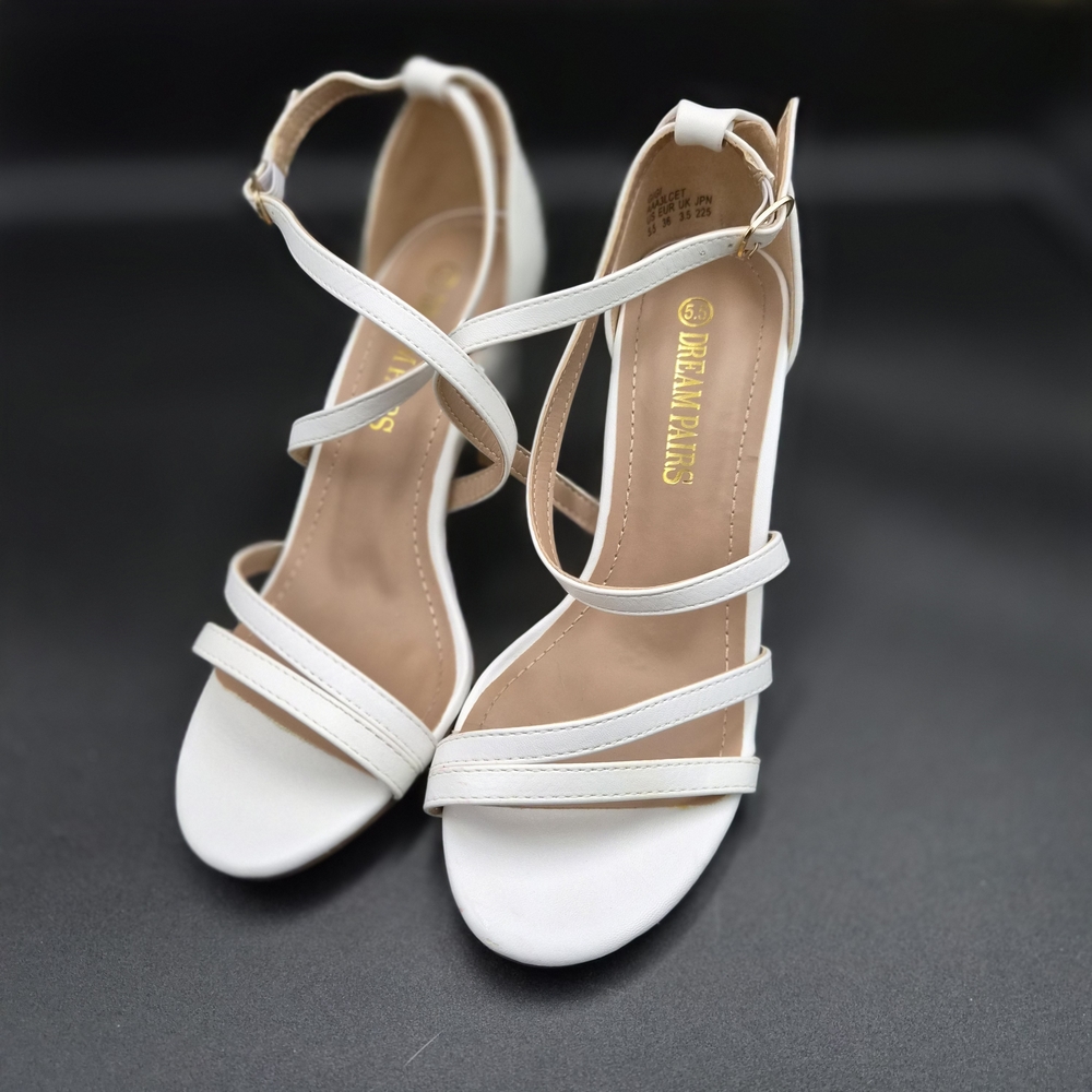Dream Pairs White Strappy Heels